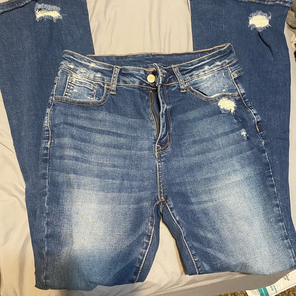 Distressed Blue Women's Jeans